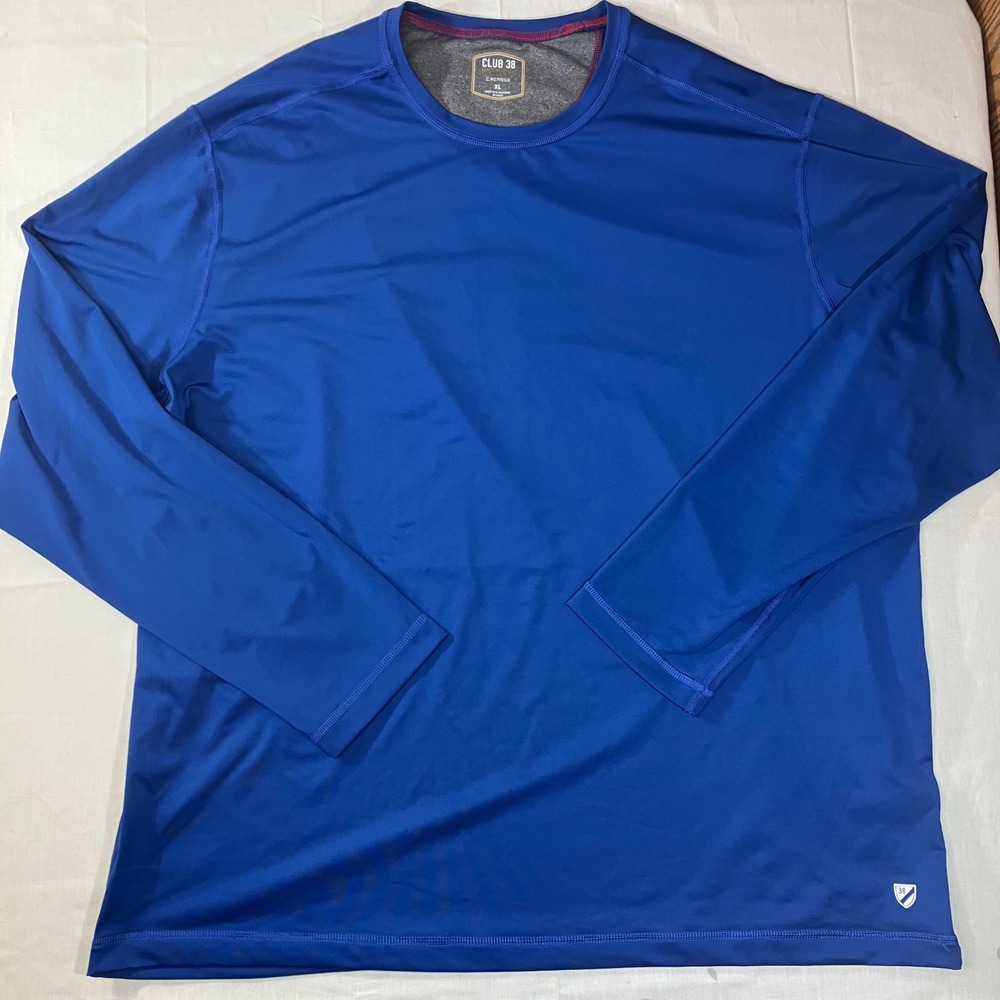 Cremieux Club 38 Performance Mens XL Blue Long Sleeve Athletic Shirt RN 58909